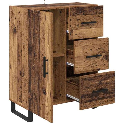 VidaXL Kreveta Staro drvo 69,5 x 34 x 90 cm Obrađeno drvo i čelik Slike