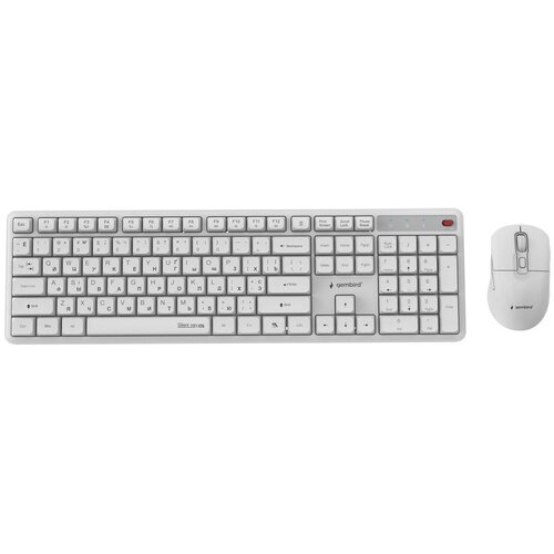 Gembird KBS-WMS-01-W-CYRL Silent key Pro Business wireless desktop set, white, RU layout Cijene