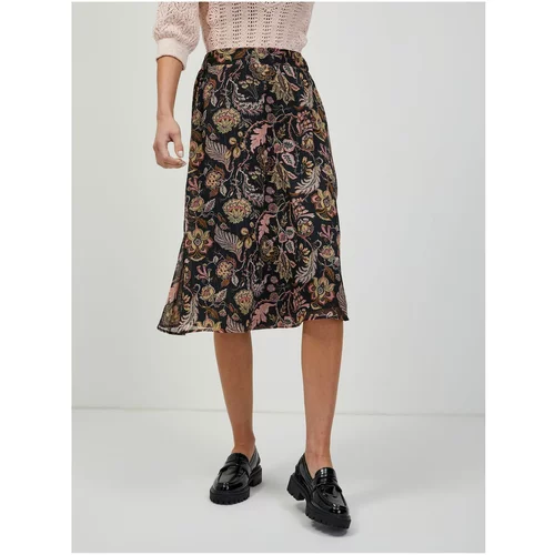 Orsay Black floral skirt - Women