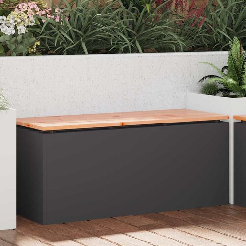 VidaXL Vrtna klop Črna 100 x 40 x 43 cm Jeklo Slike
