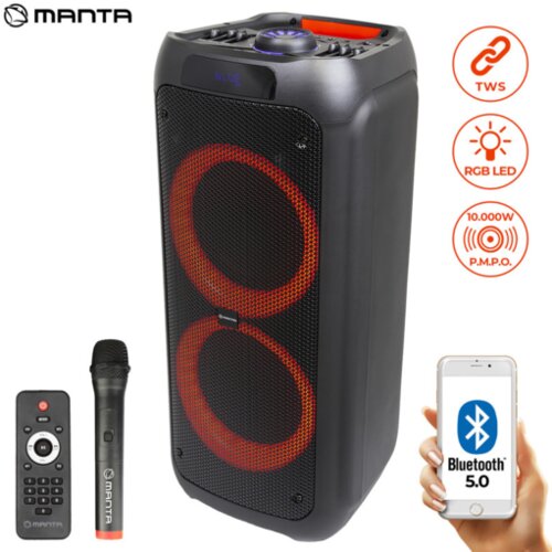Manta KARAOKE, 120W, FM, BT, DISCO EF, BATERIJA, DALJIN, BEŽ. MIKROF SPK5310PRO, (5903089905516) Slike