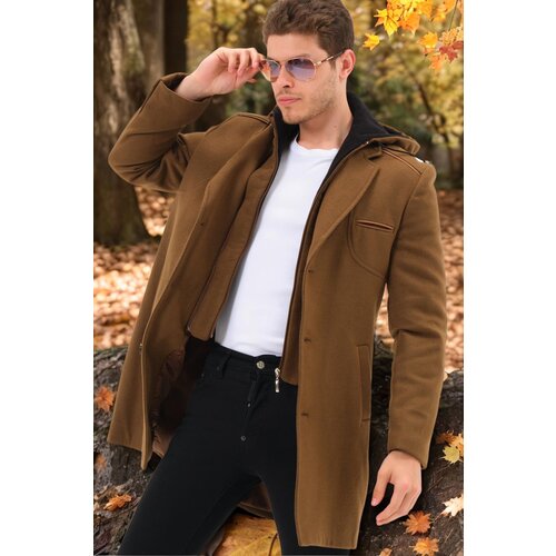 Dewberry PLT8371 DEWBRRY MEN&amp;#039;S COAT-STRAIGHT CAMEL Slike