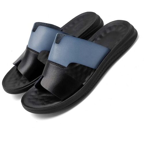 INF Mo&scaron;ki sandali iz PU usnja z odprtimi prsti - zračni in udobni natikači za zunaj Dark Blue 44, (5000158640) Cene