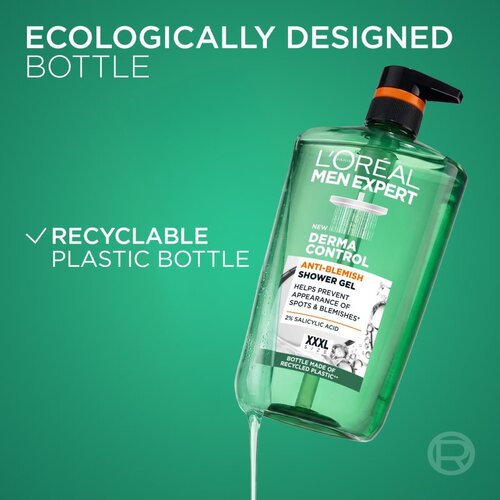 L&amp;acute;Or&amp;eacute;al Paris Men Expert Derma Control gel za prhanje primerno tudi za občutljivo in problematično kožo 1000 ml Slike