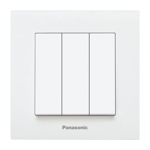 Panasonic Prekidač beli običan trostruki vijčani 10A 250V WKTC0015-2WH EU4 Karre Plus Cene