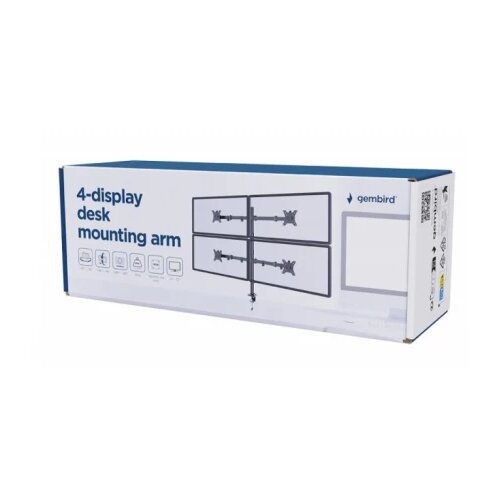 Gembird MA-D4-01 Adjustable desk 4-display mounting arm (rotate, tilt, swivel), 13”-32”, up to 10kg per screen Cijene