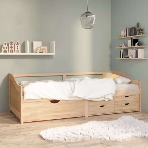 vidaXL Trosed z leži&scaron;čem in predali trdna borovina 90x200 cm Cene