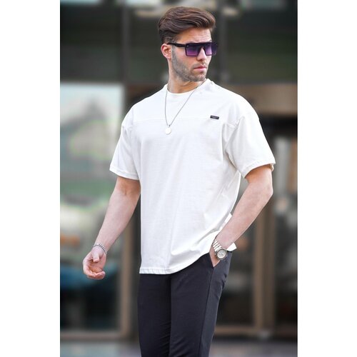 Madmext Ecru Oversize Men&amp;amp;#39;s T-Shirt 6196 Slike