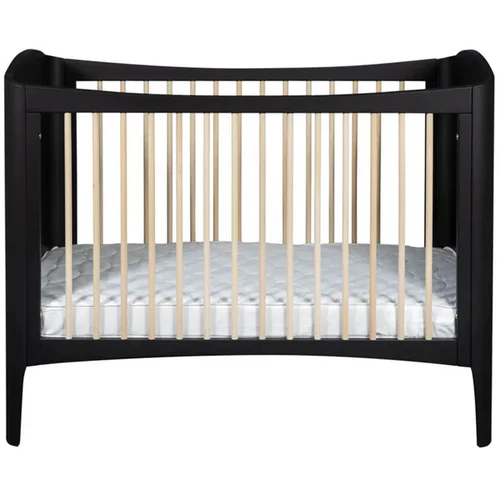 Troll nursery® otroška posteljica wave™ 60x120 black satin/wax