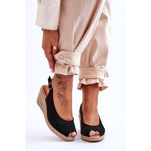 Kesi Suede Sandals on Black Elsie Wedge Slike