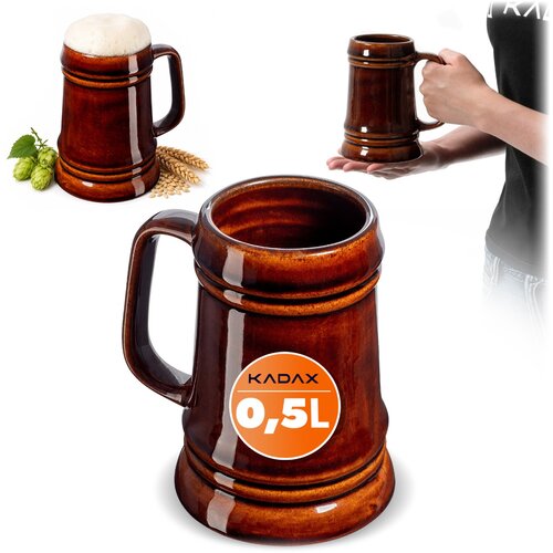 KADAX vrček za pivo z ročajem 500ml 0.5L kamnita keramika darilo za rojstni dan, (5000351500) Cene