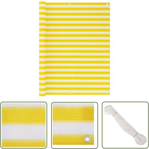  The Living Store Balkonsko platno rumeno in belo 120x500 cm HDPE - Balkonsko Platno, (21742859) Slike
