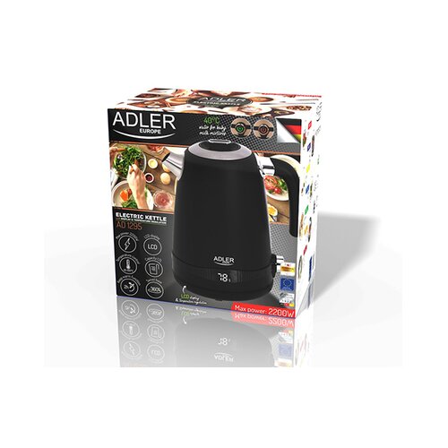 Adler grelnik vode 1,7L z LCD zaslonom/nastavitev temperature črn AD1295b AD1295 b Slike
