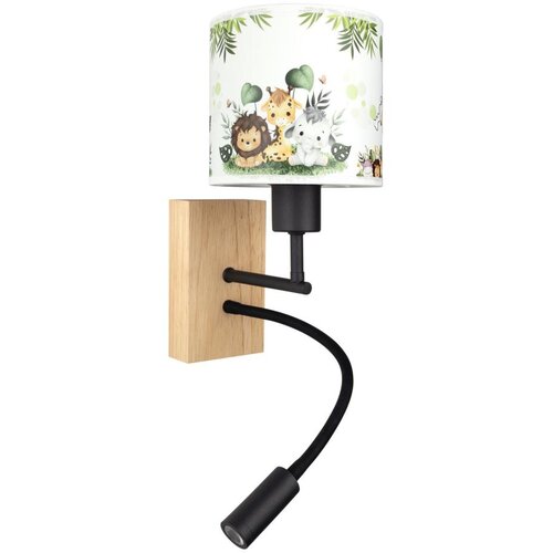  Brilagi-LED Flex lampa BOBO WOOD 1xE27/25W/230V + LED/3W hrast/crna/bela/zelena/džungla Slike