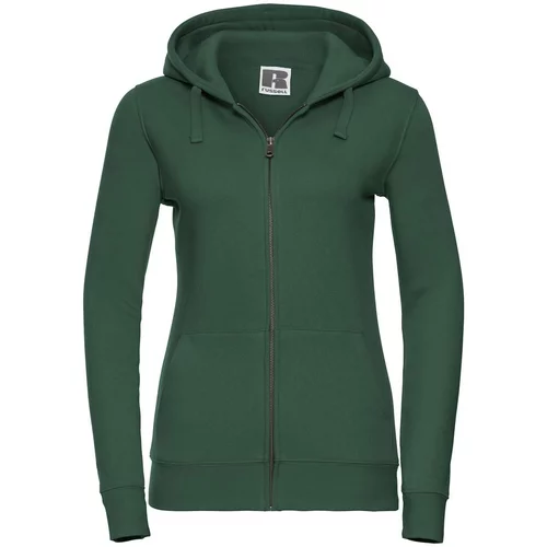 RUSSELL Green women's hoodie with Authentic zipper