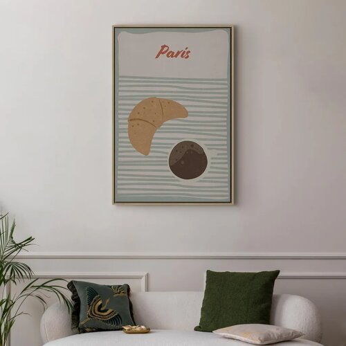  Slika - Parisian Breakfast (1 Part) Vertical 80x120 U prirodnom drvenom okviru Slike