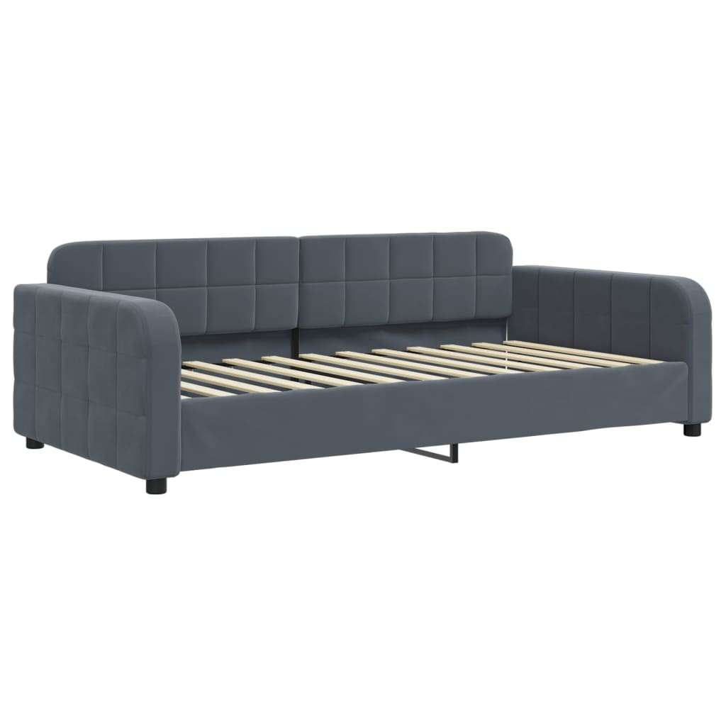 VidaXL Dnevni krevet s madracem tamnosivi 100 x 200 cm bar&amp;scaron;unasti Slike