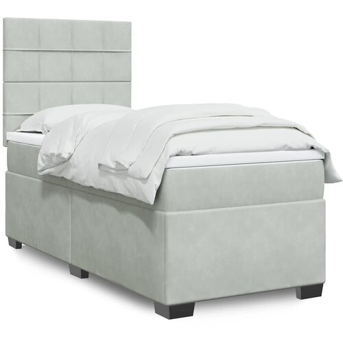Box spring krevet s madracem svjetlosivi 90x190 cm bar&amp;scaron;unasti Slike