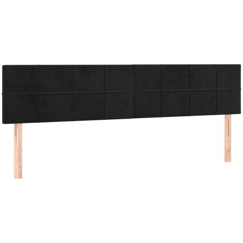 Maison Chic Posteljno vzglavje - Vzglavna omarica 2 kosa črn 100x5x78/88 cm žamet, (22077900) Slike