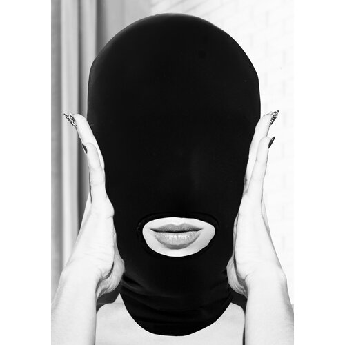 Ouch! Submission Mask With Open Mouth Black Slike