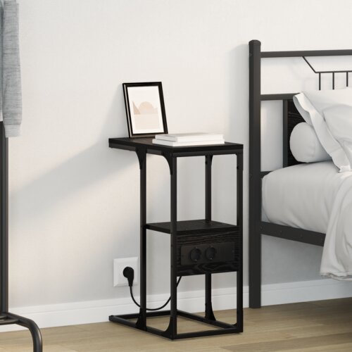 vidaXL Noćni ormar Crni hrast 41.5 x 26 x 60.5 cm Konstruirano drvo Cijene