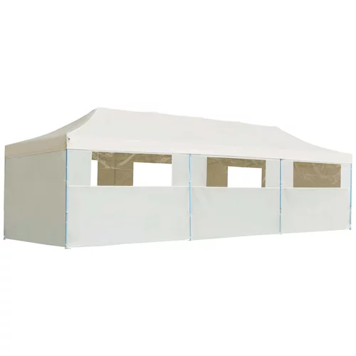 vidaXL sklopivi šator za zabave s 8 bočnih zidova 3 x 9 m krem
