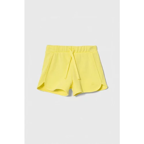 United Colors Of Benetton Dječje pamučne kratke hlače boja: žuta, bez uzorka, podesivi struk