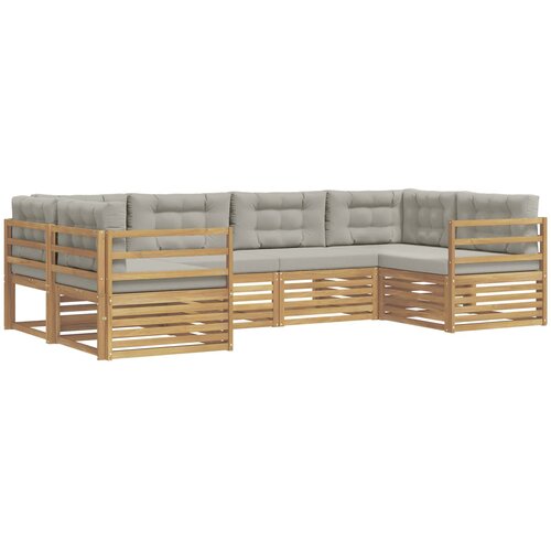 vidaXL Zunanja garnitura za sedenje 6 pcs Bela in svetlo siva, (5000281509) Cene