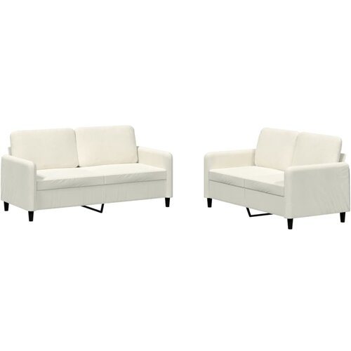 vidaXL 2-dijelni set sofa krem baršunasti Cijene