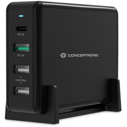 Conceptronic OZUL01B 4-Port 65W USB-PD Charger Slike