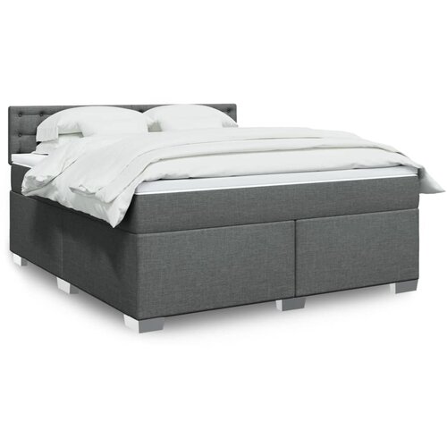 vidaXL Box spring postelja z vzmetnico temno siva 180x200 cm blago Cene