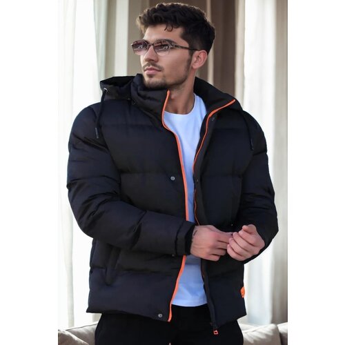 Dewberry 23453 Removable Hood Faux Fur Lined Slim fit Jacket-BLACK Cijene