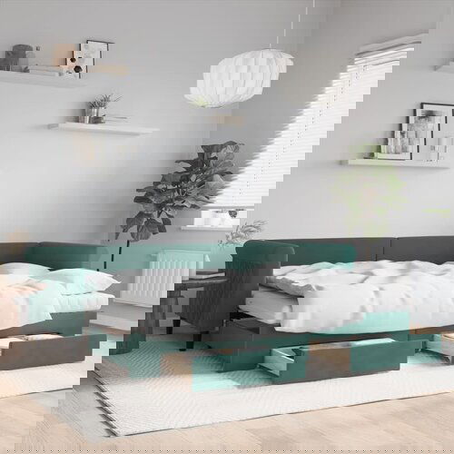  The Living Store Izvlečna dnevna postelja s predali temno zelena 80x200 cm žamet - Izvlečna Dnevna Postelja, (21509144) Cene