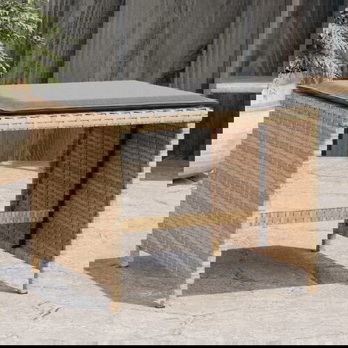 VidaXL Vrtni taburei s jastucima 4 kom 41x41x36 cm od poliratana Slike