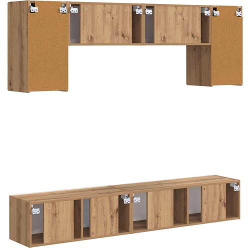  Set TV komoda Zidne 5 pcs Bijelo Konstruirano drvo Slike