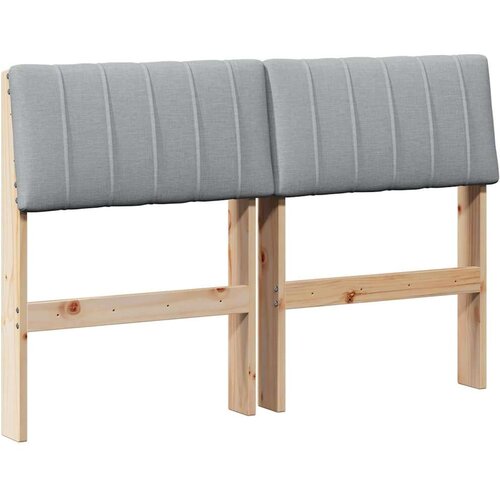 VidaXL tapecirani uzglavlje svijetlo siva 120 cm čvrsto borovo drvo Slike