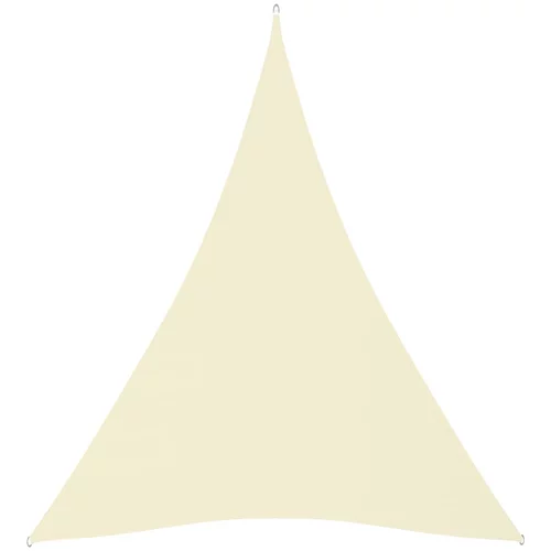 vidaXL Senčno jadro oksford blago trikotno 5x7x7 m krem