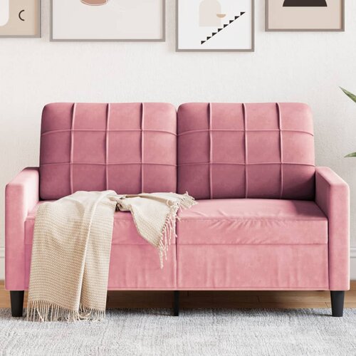 VidaXL Kavč dvosed roza 120 cm žamet Slike