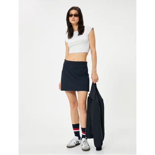 Koton Mini Shorts Skirt Normal Waist Button Detailed