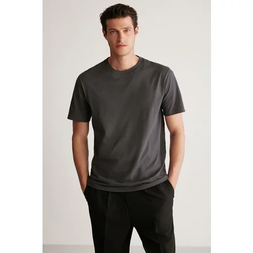 GRIMELANGE Rudy Men's Slim Fit 100% Cotton Mid-Length T-shirt