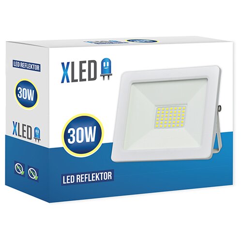 Xled led reflektor 30W, 6500K, 2400Lm , IP65, AC220-240V, beli Cene