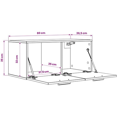  Ormar za Zid Zidna montaža Crni hrast 80 x 36,5 x 35 cm Slike