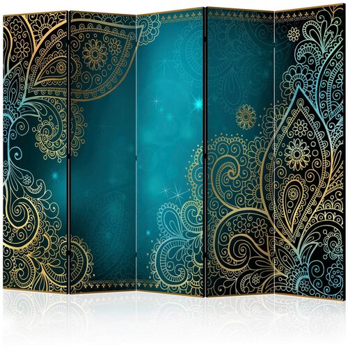 Artgeist PARAVAN 225/172/3 cm modra, zlate barve Cene