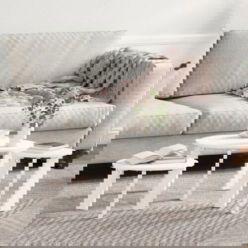 VidaXL Set kavno mizico 3 pcs Bela 47.5 x 47.5 x 27 cm Slike