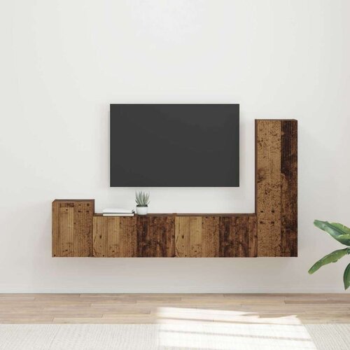  Komplet TV omaric 4 pcs Star les Konstruiran les - - Rjava - 61.6 - 30 x 31 x 100 cm - 2025-vidaXL-Uvoz_2 Cene