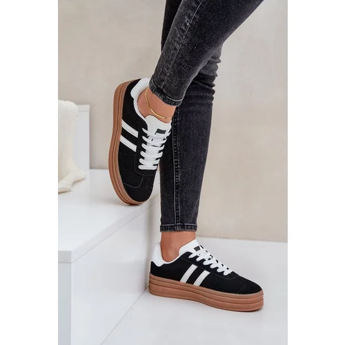 FB3 Women's Platform Sneakers Black Egelia