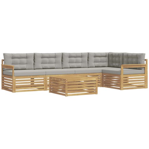vidaXL Zunanja garnitura za sedenje 6 pcs Bela in svetlo siva, (5000280072) Cene