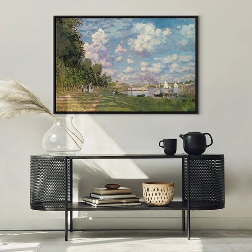  Slika - Claude Monet &amp;ndash; The Port at Argenteuil 90x60 U crnom drvenom okviru Slike