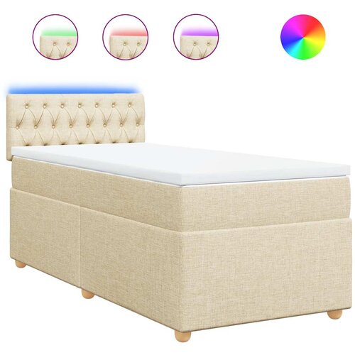 Maison Chic Box spring postelja - Vzmetna postelja z vzmetnico krem 80x200 cm blago SL16587, (21883239) Cene