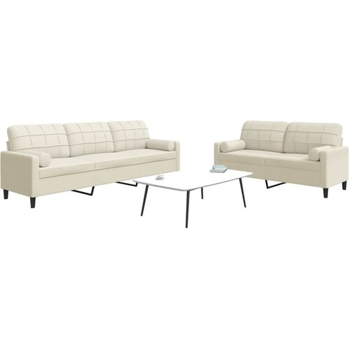 vidaXL 2-dijelni set sofa s jastucima krem baršunasti Cijene